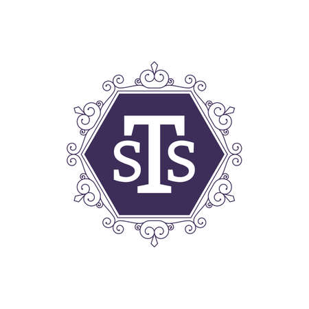 Vector illustration. Luxury logo. Monogram Design.のイラスト素材