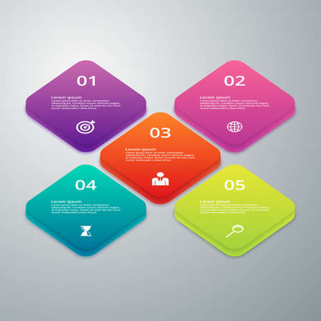Vector illustration infographics of squares.のイラスト素材