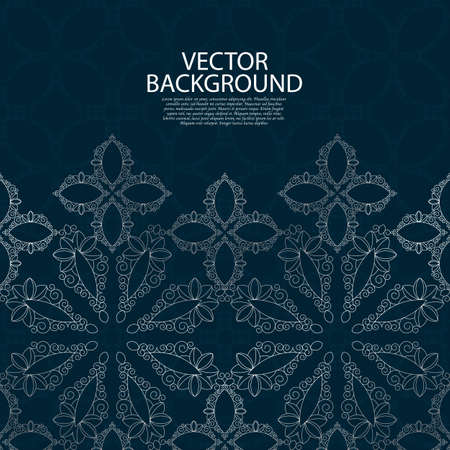 Vector illustration of a linear floral background.のイラスト素材