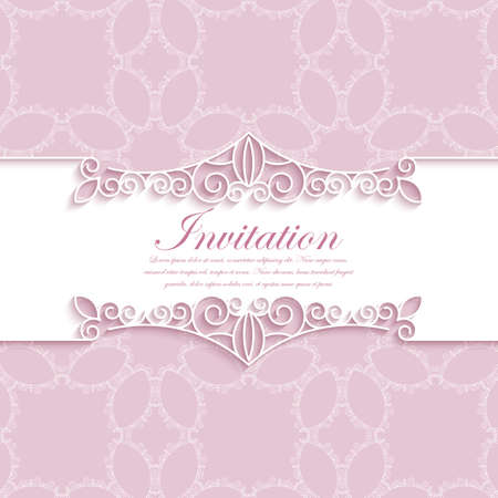 Vector illustration of a modern wedding invitation.のイラスト素材
