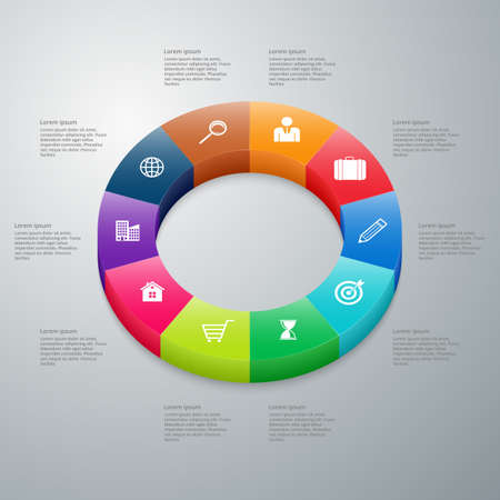 Vector illustration infographics 10 options.のイラスト素材