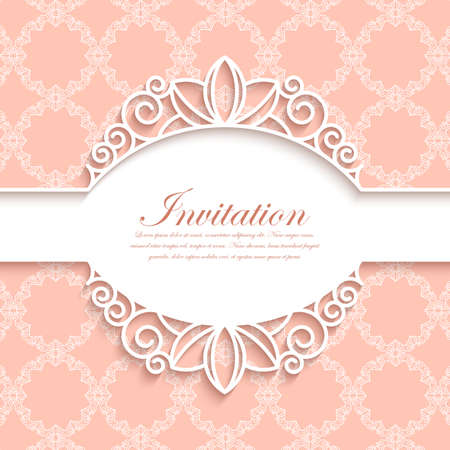 Vector illustration of a modern wedding invitation.のイラスト素材