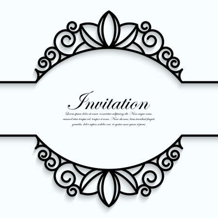 Vector illustration of a modern wedding invitation.のイラスト素材