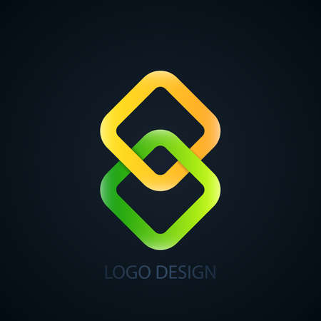 Vector illustration of abstract business logo squares.のイラスト素材