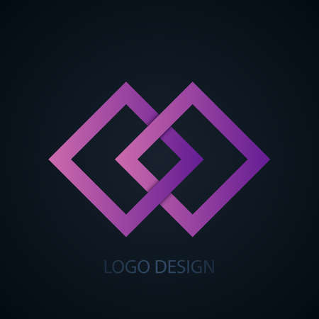 Vector illustration of abstract business logo squares.のイラスト素材