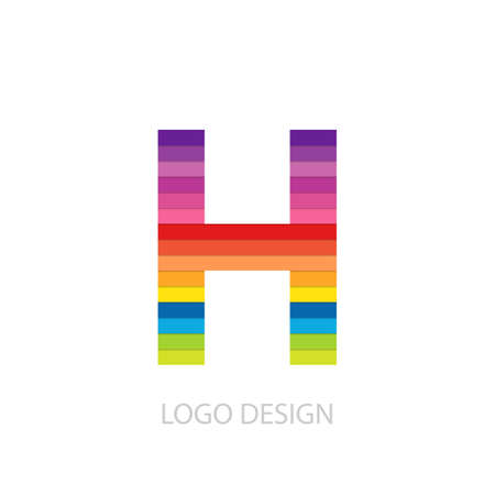Vector illustration of colorful icon letter h.のイラスト素材