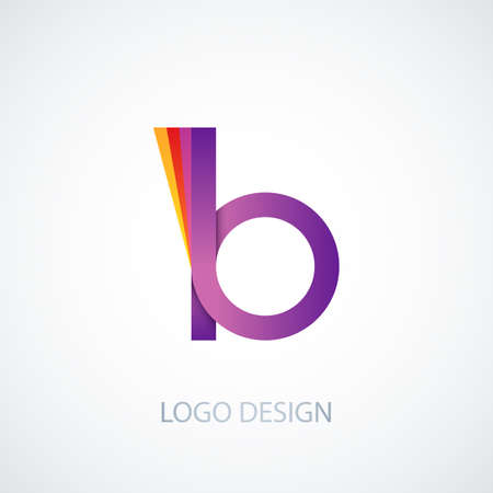 Vector illustration of colorful logo letter b.のイラスト素材