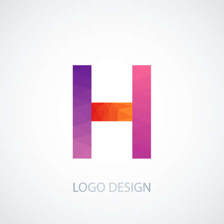 Vector illustration of colorful logo letter h.のイラスト素材