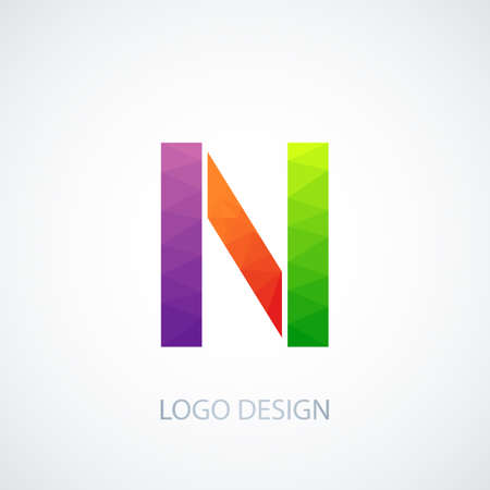 Vector illustration of colorful logo letter n.のイラスト素材