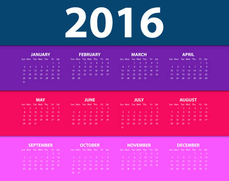 Calendar for the year 2016. Vector illustration.のイラスト素材