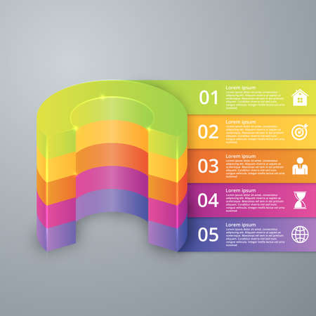 Vector illustration infographic five options.のイラスト素材
