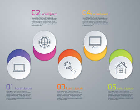 Vector illustration infographic five options.のイラスト素材