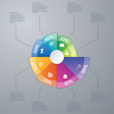 Vector illustration infographics eight options.のイラスト素材