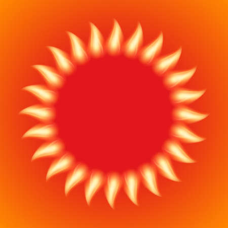 Vector illustration of a fiery sun.のイラスト素材