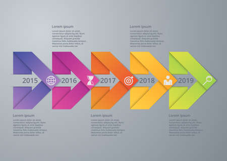 Vector illustration infographic five options.のイラスト素材