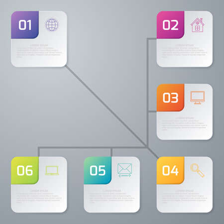 Vector illustration infographics six options.のイラスト素材