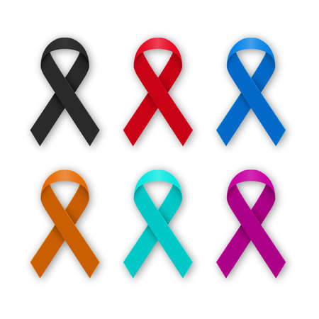 Vector illustration of a set of colored ribbons.のイラスト素材