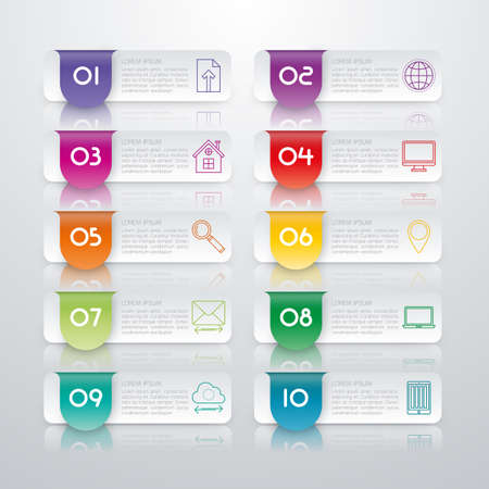 Vector illustration infographics ten options. Stock vectorのイラスト素材