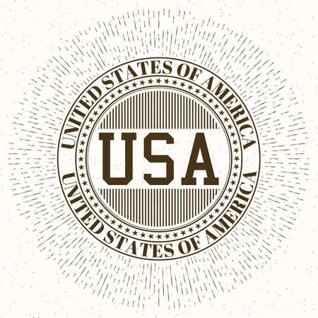 The Stock vector logo USA. Retro design.のイラスト素材