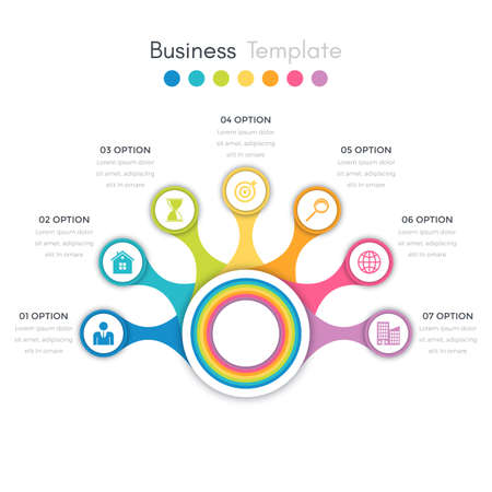 Vector illustration infographics seven options.のイラスト素材