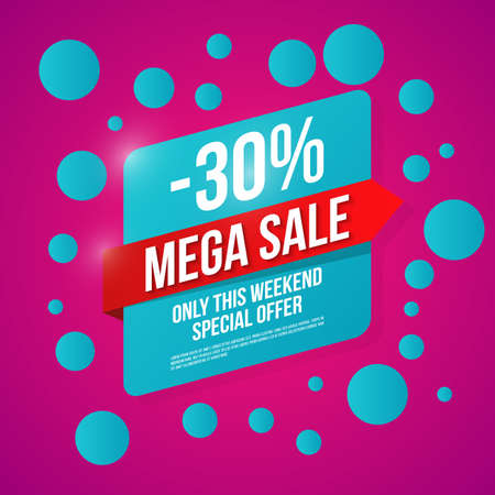 Sale vector origami concept banner template special offer. Abstract background. Discount design layout. Just now.のイラスト素材