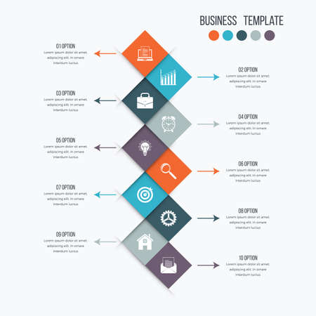 Vector infographic design 10 options. Stock illustrationのイラスト素材