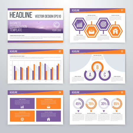 Infographics presentation template flat design. Cover brochureのイラスト素材