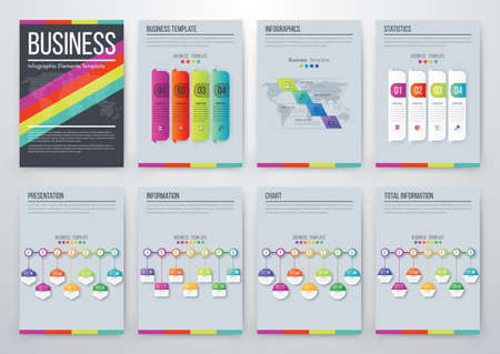 Infographic vector set. Business graphics brochures a4