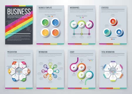 Infographic vector set. Business graphics brochures a4のイラスト素材