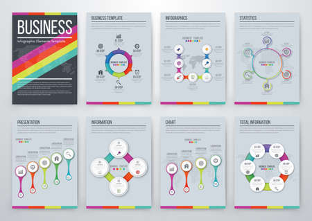 Infographic vector set. Business graphics brochures a4のイラスト素材