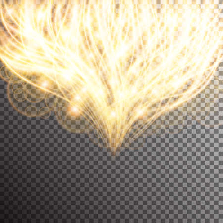 Special light fire effect. Vector illustration transparentのイラスト素材