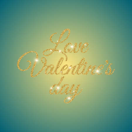 Valentine s Day text. Vector illustration of Valentine Greeting Card. Golden typography.のイラスト素材