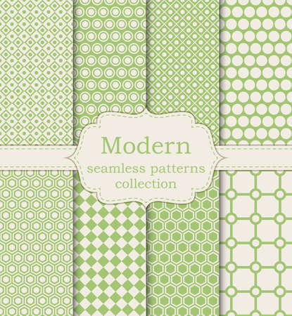 Vector illustration set of seamless modern patterns. Stock vectorのイラスト素材