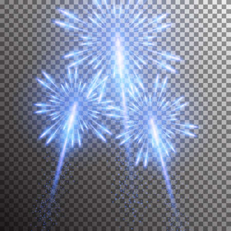 isolated realistic vector fireworksのイラスト素材