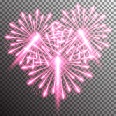 isolated realistic vector fireworksのイラスト素材