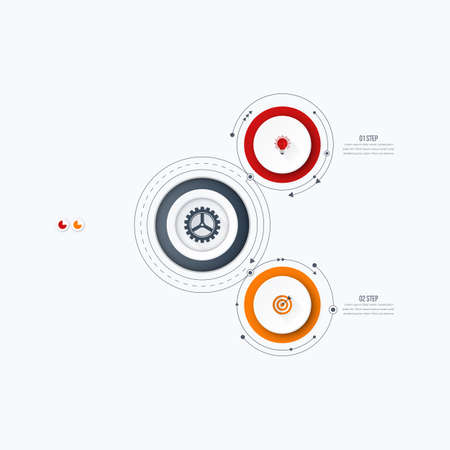 Infographics template 2 options with circleのイラスト素材