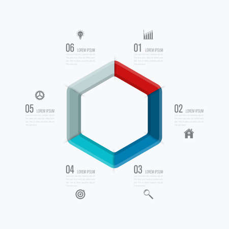 Infographics template six optionsのイラスト素材