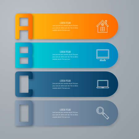 Vector illustration infographics four optionsのイラスト素材