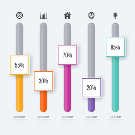 Vector illustration infographic five optionsのイラスト素材