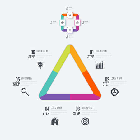 Modern infinite triangle origami style number options banner vector illustration. Can be used for workflow layout, diagram, step options, web design, infographics.のイラスト素材
