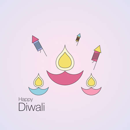 Happy Diwali text designのイラスト素材