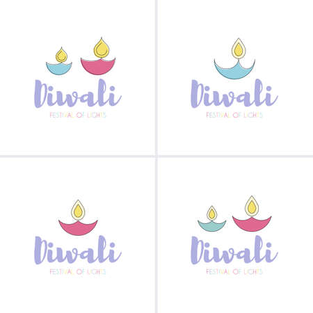 Happy Diwali text designのイラスト素材