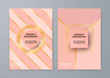 Brochure template with rose goldbackground. cover backdrop for banner or poster designのイラスト素材