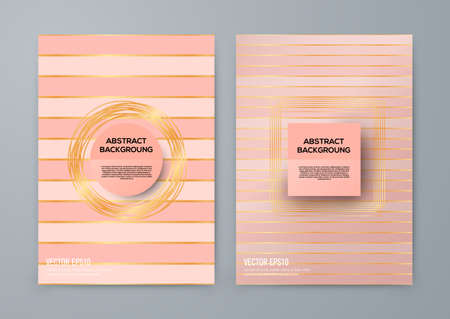 Brochure template with rose goldbackground. cover backdrop for banner or poster designのイラスト素材