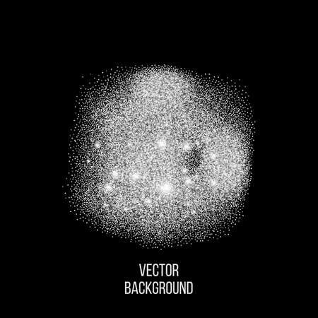 Abstract background of random falling silver dotsのイラスト素材