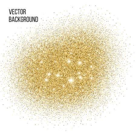 Gold texture. Amber particles color. Celebratory background. Golden explosion of confetti. Vector illustration.のイラスト素材