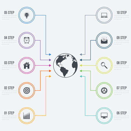 Infographics template 10 options. Data and information visualization. Dynamic infographics stylish geometric. element for design business invitations, gift cards, flyers and brochuresのイラスト素材