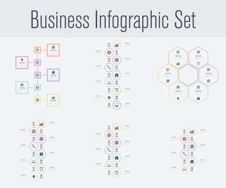 Set with infographics Vector illustration.のイラスト素材
