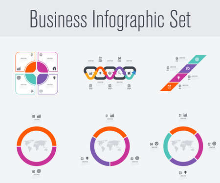 Set with infographicsのイラスト素材