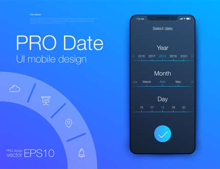 Date application UI design conceptのイラスト素材